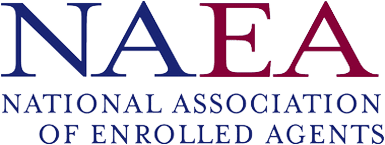 Logo of the National Association of Enrolled Agents with the acronym "NAEA" in large letters above the full name in smaller text.